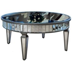 Столик журнальный Garda Decor KFC247, d: 91.4 см, зеркальный