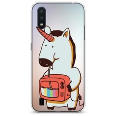 Силиконовый чехол "Единорог и телевизор" на Samsung Galaxy A01 / Самсунг Гэлакси А01 Case Place