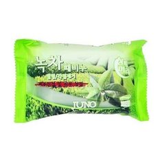 Juno Мыло отшелушивающие с зеленым чаем - Green tea peeling soap, 150г