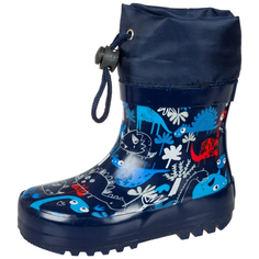 Сапоги резиновые MURSU для мальчика с текстильным манжетом, шнурком со стопором