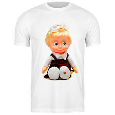 Футболка Printio 1580902 кукла-девочка маша из мульта. Смешная озорная размер: XL, цвет: белый