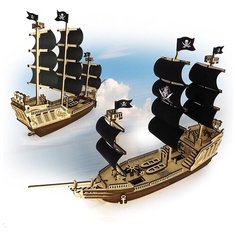 Сборная модель/деревянный конструктор - парусный корабль чёрная жемчужина Altair