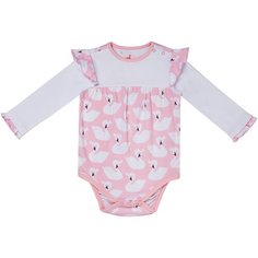 Детский комплект для девочки Diva Kids: боди+комбинезон, 0-24 мес, 56-80 см/ Комплект одежды для малышей/Боди для новорожденных/ комбинезон для новорожденных/ Комплект на выписку/ комплект для новорожденных/ серый меланж/розовый