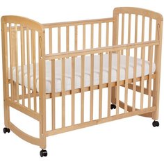 Кроватка для новорожденных, колесо-качалка Mr Sandman Flash, 0-48 мес из массива березы, гипоаллергенные материалы, 120х60 см, цвет натуральный.