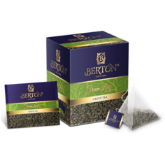 Чай зеленый сенча Berton Green Leaf в пирамидках, 20 шт