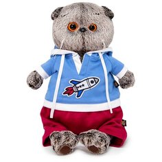 Мягкая игрушка Budi Basa в подарочной коробке - кот Басик в футболке с ракетой , 25 см Basik&Co