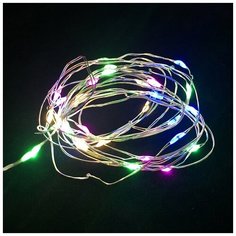 Гирлянда "Роса" на батарейках с контроллером / 70 разноцветных led Веселуха