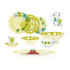 Столовый сервиз Luminarc Blissful Blooms Q4855, 6 персон, 46 предм., зеленый