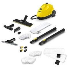 Пароочиститель для дома Karcher SC 2 EasyFix + аксессуары VELER: 2 салфетки для пола, 2 обтяжки для ручной насадки, 4 щёточки, насадка для мойки окон