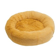 Лежак для собак и кошек PRIDE Ватрушка Пудинг 57х57х18 см персиковый