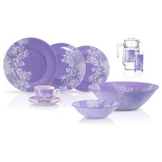 Столовый сервиз Luminarc Piume Violet P7262, 6 персон, 46 предм., фиолетовый