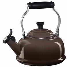 Чайник со свистком le creuset 1.6l коричневый oyster/flint
