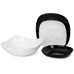 Столовый сервиз Luminarc Lotusia Black & White Q3022, 6 персон, 19 предм., белый/черный