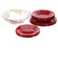 Столовый сервиз Luminarc Piume Red J7547, 6 персон, 19 предм., красный