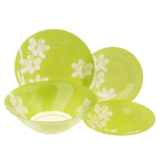 Столовый сервиз Luminarc Cotton Flower Q4857, 6 персон, 19 предм., зелeный