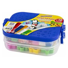 Пластилин в боксе юнландия, 7 цветов, 380 г, 3 стека, 10 формочек, 105864