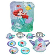 Аксессуары для кукол Altacto Принцессы Диснея Набор чайной посуды Disney Принцесса Ариэль (11 предм металлич в чемоданчике)