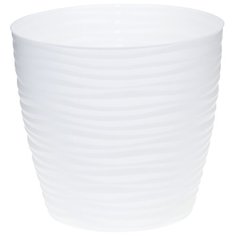 Кашпо IDEA (М-Пластика) Дюна с поддоном 15 x 15 x 14 см белый