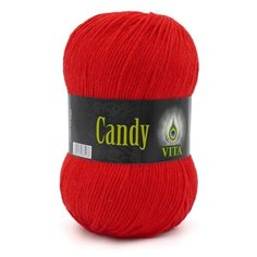 Пряжа Vita Candy (Канди) 2515 алый 100% шерсть 100г 178м 5шт