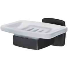 Стеклянная мыльница AM.PM A9034222 Gem с настенным держателем черная