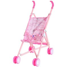 Прогулочная коляска- трость для кукол, складная, детские ролевые игрушки, игра в "дочки- матери", цвет розовый, металл, игрушка для детей, игрушка для девочек, в/к 45*22*53 см Компания Друзей