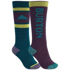 Носки Burton 2020-21 Weekend Midweight Sock 2-Pack Green/Parachute Purple (Us:m/L)