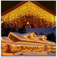 Новогодняя уличная светодиодная гирлянда Бахрома 25 м теплый белый Baziator