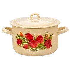 Кастрюля Лысьва 16111/4КмЭ эмалированная 2,9л Ласковый май