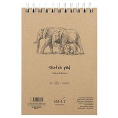 Альбом для графики SM-LT Sketch Natural 135г/м2 A4 80 листов, крафт, спираль Smiltainis