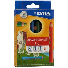 Набор карандашей Lyra 3 в 1 "Triple One", 6 цветов