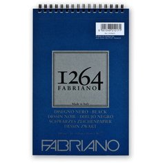 Альбом для графики Fabriano 1264 BLACK 200г/м.кв 14,8х21 (А5) 20л спираль по короткой стороне