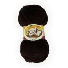 Пряжа ADELIA "TINA" 5 шт. в упак. цвет т. коричневый (TINA-102)
