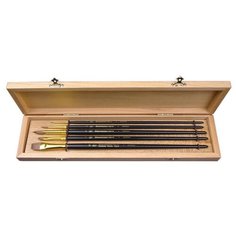 Кисть Roubloff Набор кистей Set-4 ROUBLOFF, колонок, ассорти, 5шт., в деревянной шкатулке
