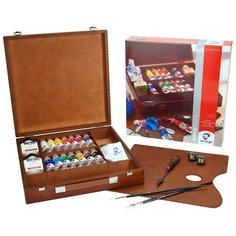 Акрил Royal Talens Набор красок акрил Van Gogh "Вдохновение", 40мл, 14цв. (+аксессуары, дерев.коробка)