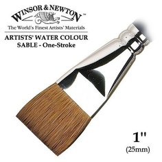 Кисть Winsor&Newton Кисть соболь плоская укороченная 1 Winsor&Newton ARTISTS WATERCOLOR One-Stroke