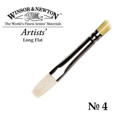 Кисть Winsor&Newton Кисть щетина плоская удлиненная №4 Winsor&Newton ARTISTS Long Flat