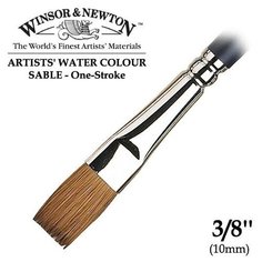 Кисть Winsor&Newton Кисть соболь плоская укороченная 3/8 Winsor&Newton ARTISTS WATERCOLOR One-Stroke