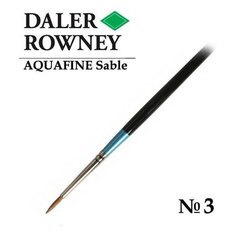 Кисть Daler Rowney Кисть соболь круглая №3 короткая ручка AQUAFINE Daler-Rowney