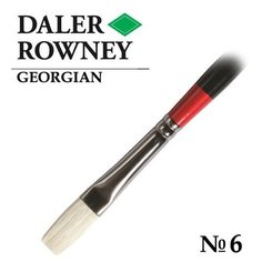 Кисть Daler Rowney Кисть щетина плоская удлиненная №6 длинная ручка GEORGIAN Daler-Rowney