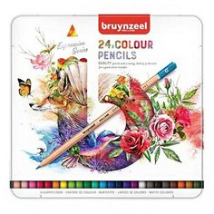 Цветные карандаши Bruynzeel Набор цветных карандашей Bruynzeel Expression Colour 24цв в металл.кор.,