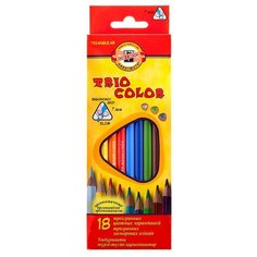 Цветные карандаши KOH-I-NOOR Набор карандашей цветных трехгран. "Triocolor" KOH-I-NOOR, 18цв.