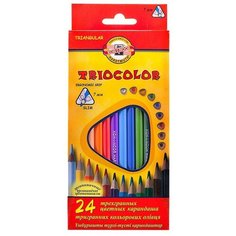 Цветные карандаши KOH-I-NOOR Набор карандашей цветных трехгран. "Triocolor" KOH-I-NOOR, 24цв.