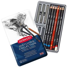 Цветные карандаши Derwent Набор карандашей Sketching Collection 12цв в метал.упак Derwent