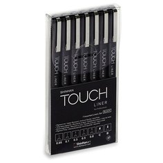 Линер TOUCH Набор линеров TOUCH LINER (0.05-0.8мм, C, B) ShinHan Art, черный, 7шт.