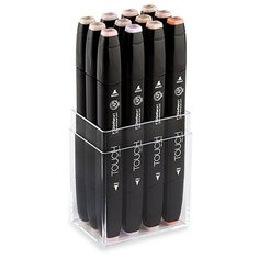 Художественный маркер TOUCH Набор маркеров спирт. двухсторонних "Телесные" TOUCH ShinHan Art, 12цв.