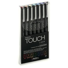 Линер TOUCH Набор линеров TOUCH LINER (кисть) "Цветные" ShinHan Art, 7цв.