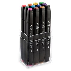 Художественный маркер TOUCH Набор маркеров спирт. двухсторонних "Основные" TOUCH ShinHan Art, 12цв.