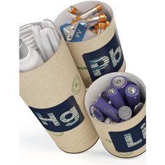 Контейнеры для раздельного сбора батареек на утилизацию "Pb Li Hg синий" ×3 2.75л Grafia ink