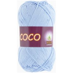 Пряжа Vita Coco (Коко) 4323 светло-голубой 100% мерсеризованный хлопок 50г 240м 10шт