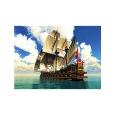 Алмазная мозаика, классическая "Таинственный корабль" (33 цвета) Рыжий кот